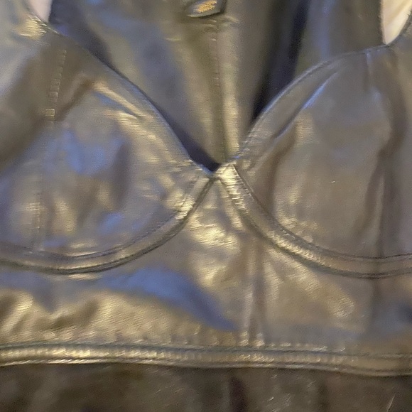 Stunning Diesel Black Gold Collection women’s leather/jean dress hybrid Size S!! - Picture 6 of 8